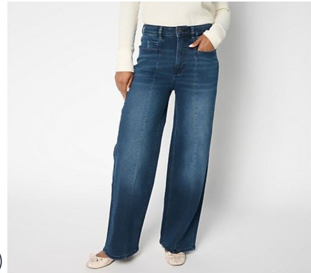 Ware & Welt NCE Jet-Stretch 10 Med Wash WideLeg Blue Jeans FrontSeam A702851 NWD